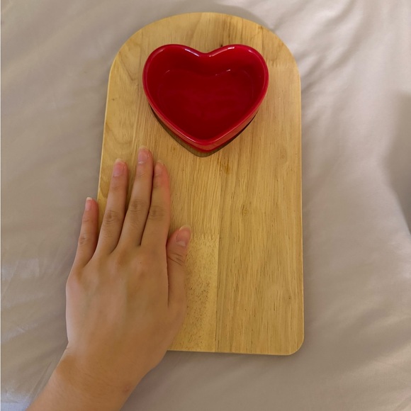 Wooden tray and heart bowl - Picture 4 of 6